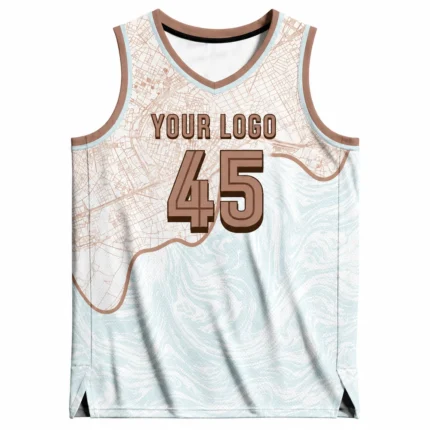 Custom Map-Print Basketball Jersey