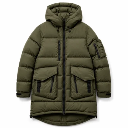 Longline Hooded Utility Puffer Jacket