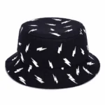 Custom Bolt Black Graphic Bucket Hat