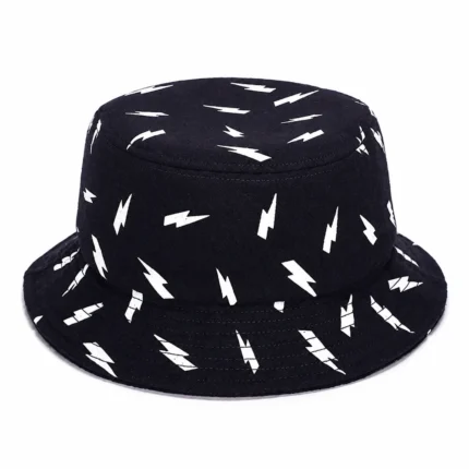 Custom Bolt Black Graphic Bucket Hat