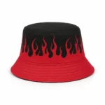 Custom Flame Red and Black Bucket Hat