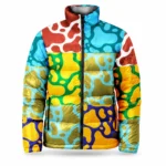 Multicolor Abstract Puffer Jacket