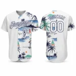 Custom Tropical Palm Tree Baseball Jersey