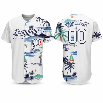 Custom Tropical Palm Tree Baseball Jersey