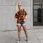 Custom Blue Ice Tie-Dye Oversized T-Shirt