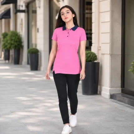 Custom women’s cotton polo shirt