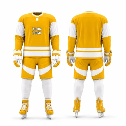 Custom Yellow Ice Hockey Uniform Set
