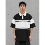Color-Block Oversized Cotton Polo Shirt