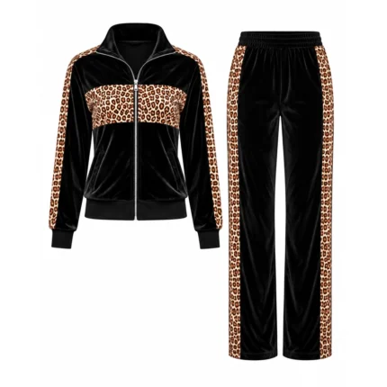 Custom Colorblock Velour Cropped Tracksuit