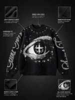 Custom Black Celestial Crewneck Sweatshirt