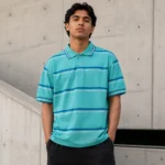 Custom Men Striped Cotton Polo Shirt