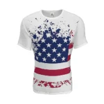 Custom American Flag Print T-Shirt