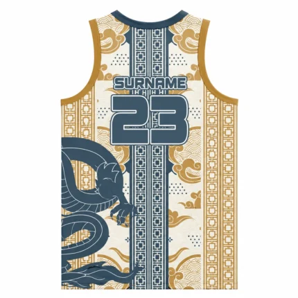 Custom Dragon Print Basketball Jersey.