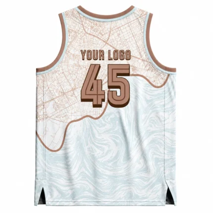 Custom Map-Print Basketball Jersey