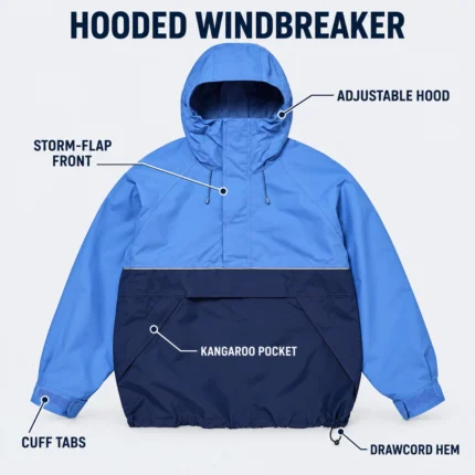 Custom Hooded Windbreaker Jacket Snowboard