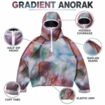 Custom Tie-Dye Snow windbreaker jacket