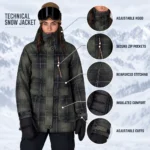 Custom Plaid Insulated Snowboarding Hoodie