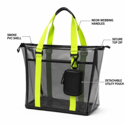 Clear Utility Tote Bag With Straps