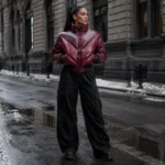 Women High-Shine Cropped Puffer Jacket