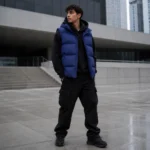 Custom Royal Blue Hooded Puffer Vest