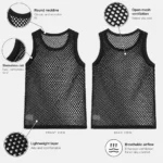 Custom Black Mesh Tank Top/Singlet