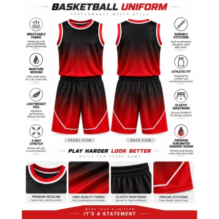 Custom Gradient Basketball Uniform Set