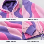 Custom Multicolor Wave Zip-Up Hoodie