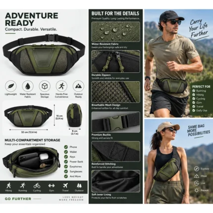 Custom Tactical Olive Green Fanny Pack