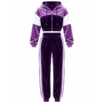Custom Colorblock Velour Cropped Tracksuit
