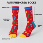 Custom Novelty Food-Print Crew Socks