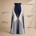Custom Color Block Wide-Leg Bottoms