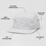 Custom White 5-Panel Streetwear Cap