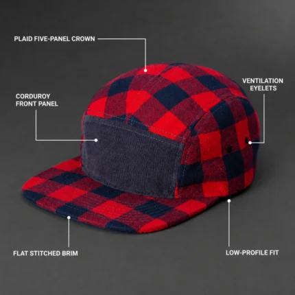 Custom Urban Plaid 5-Panel Cap