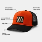 Custom Checkered Trucker Mesh Cap