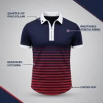 Custom Men Striped Polo Shirt