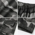 Custom Grey Camo Cargo Shorts