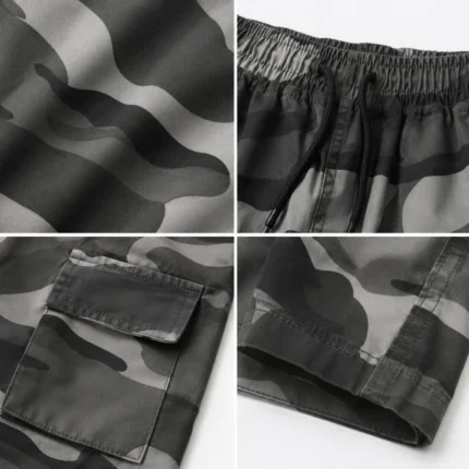 Custom Grey Camo Cargo Shorts
