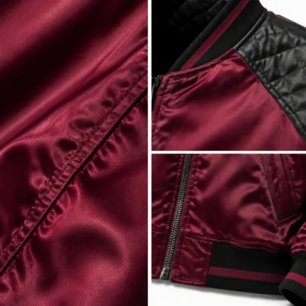Custom Women Satin Bomber Jacket