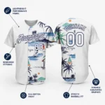 Custom Tropical Palm Tree Baseball Jersey