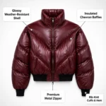 Women High-Shine Cropped Puffer Jacket