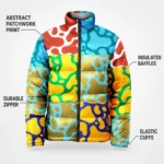 Multicolor Abstract Puffer Jacket