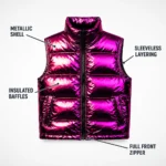 Magenta Sleeveless Puffer Vest