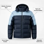 Custom Color-Block Hooded Puffer Jacket