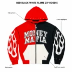Custom Flame Graphic Zip-Up Hoodie