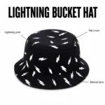 Custom Bolt Black Graphic Bucket Hat