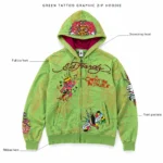 Custom Vintage Tattoo Zip-Up Hoodie
