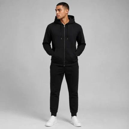 Custom Black Hoodie Jogger Tracksuit