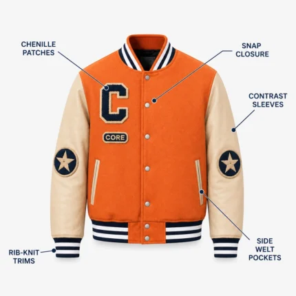 Custom CORE Patch Varsity Jacket