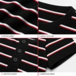 Custom Men Striped Cotton Henley T-Shirt