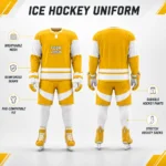 Custom Yellow Ice Hockey Uniform Set